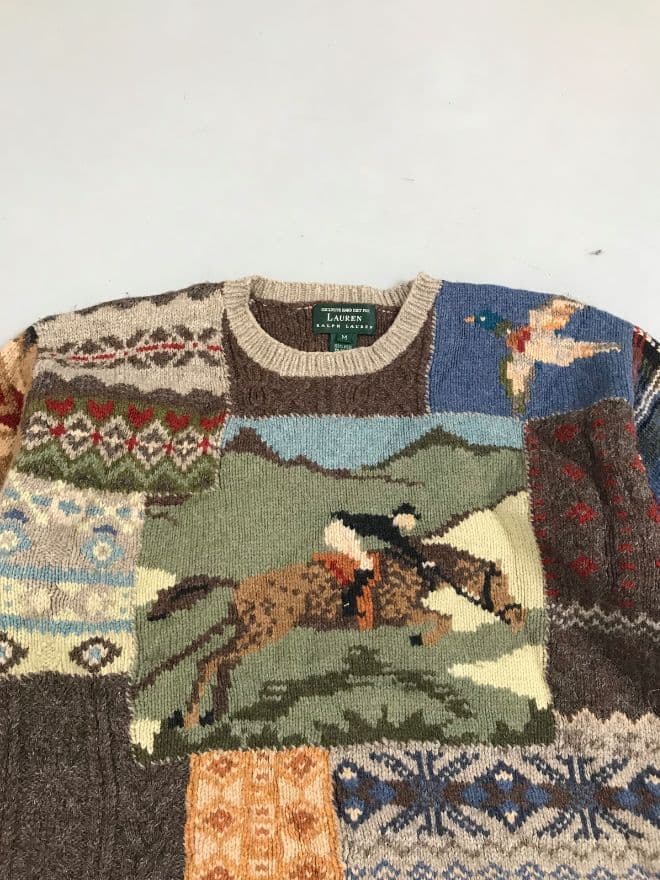 Polo Ralph Lauren – Vintage Knit Sweater – Men’s Size M (Multi-Color / Avant-Garde) alternate