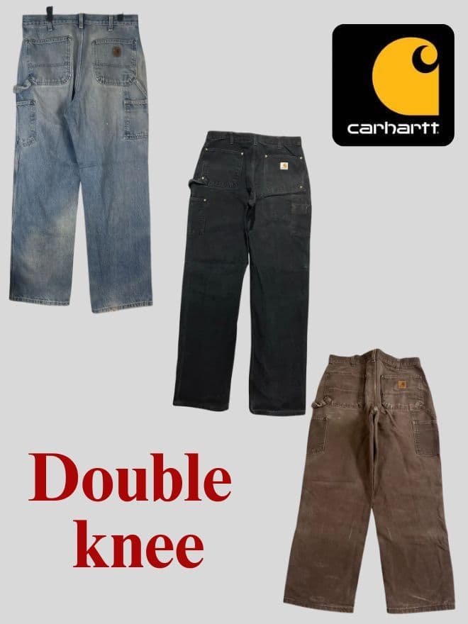 Bundle of 3 Vintage Carhartt Double Knee Work Pants