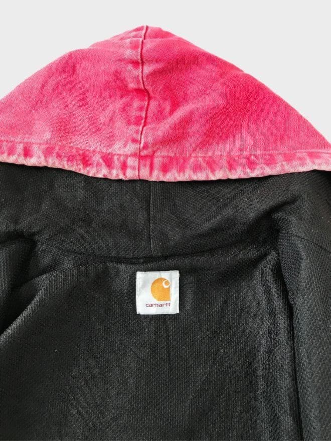 Vintage Carhartt JR140 Hooded Lined Red Active Jacket thumbnail 4