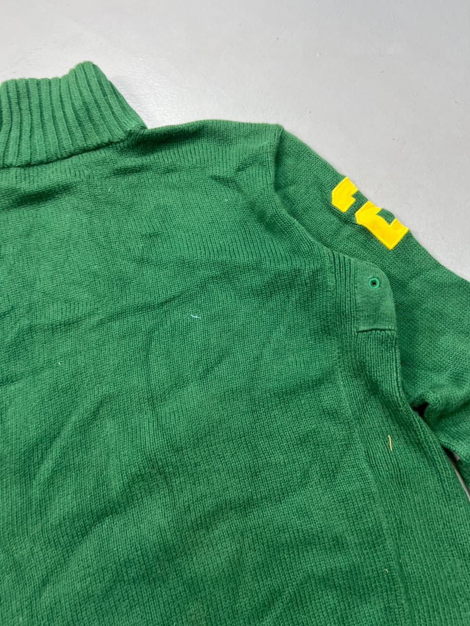 Ralph Lauren Polo Big Pony 1990s – Vintage Green Zip-Up Sweatshirt thumbnail 3