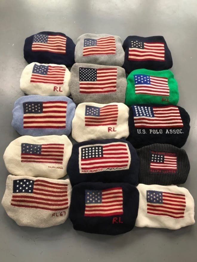 BUNDLE OF 20 VINTAGE RALPH LAUREN POLO AMERICAN FLAG SWEATER alternate