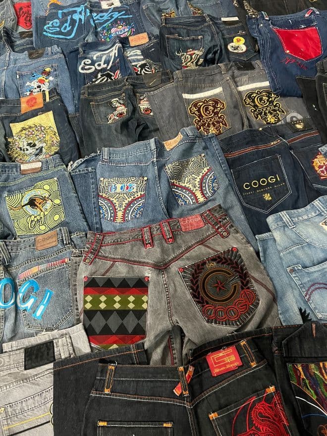 BUNDLE OF VINTAGE EMBROIDERED HIP HOP BRANDED PANTS alternate