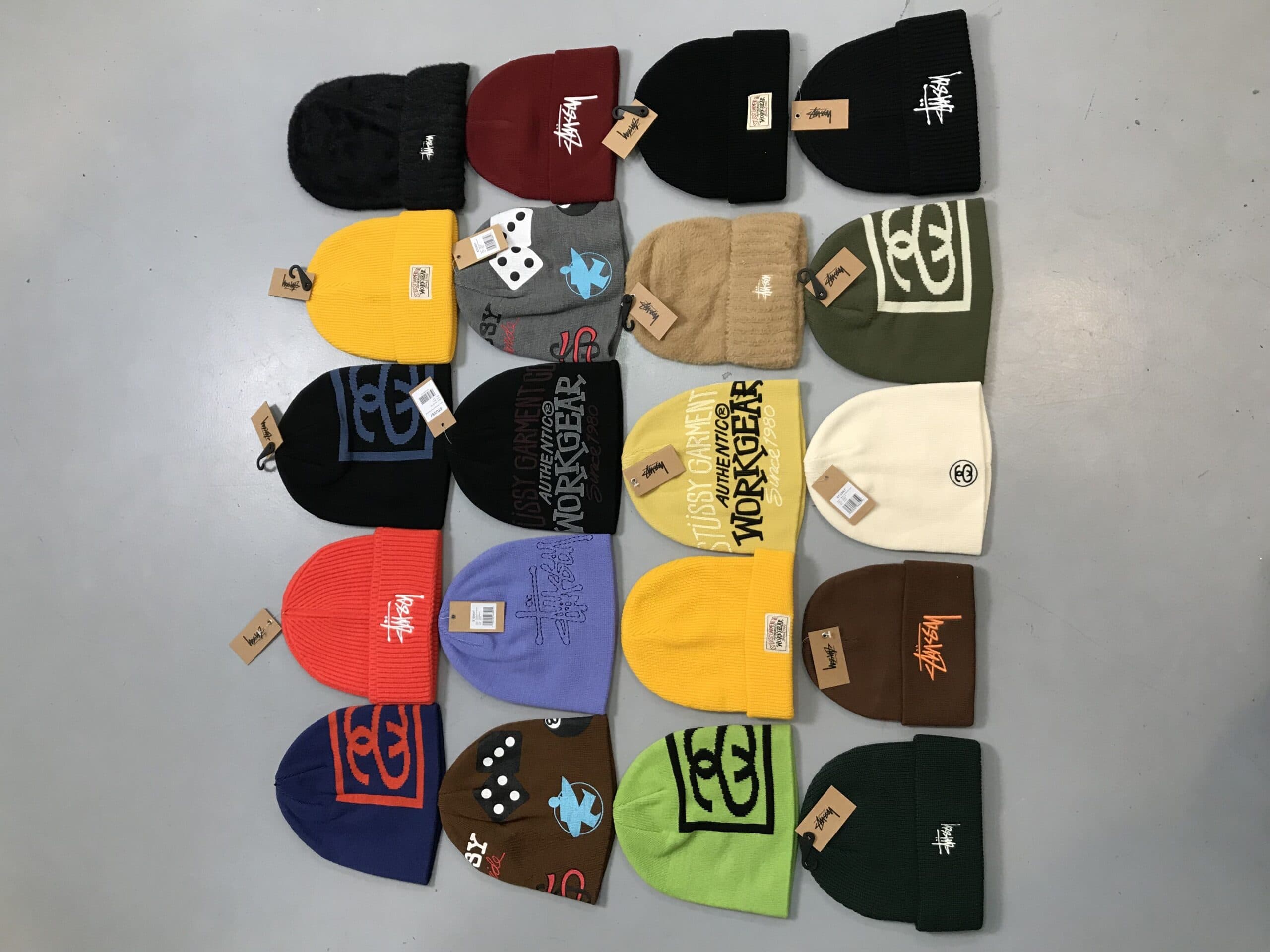 Bundle of Factory Leftover Stüssy Beanie  Caps – (30pcs) alternate