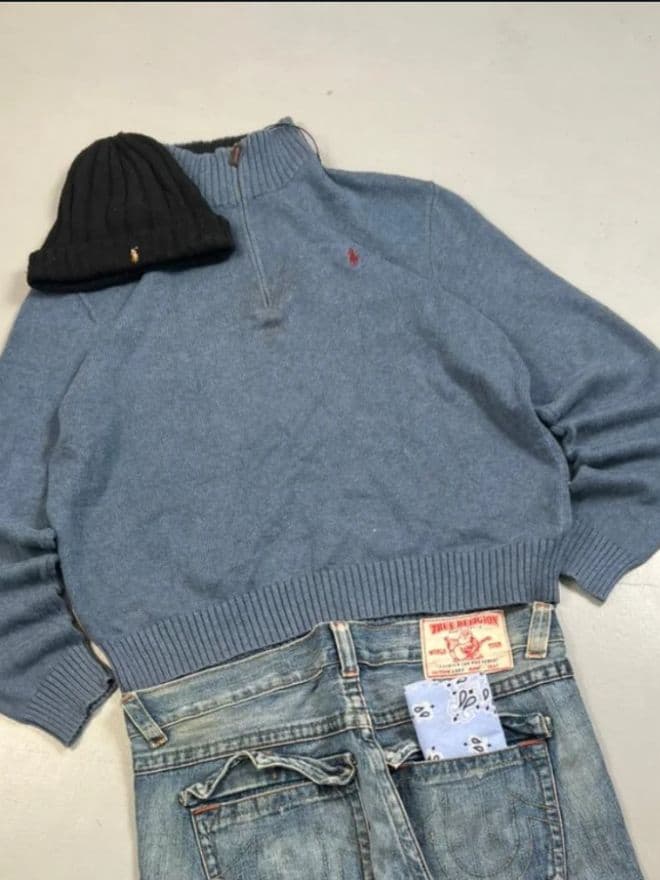 BUNDLE OF VINTAGE RALPH LAUREN 1/4 ZIPPERS thumbnail 4