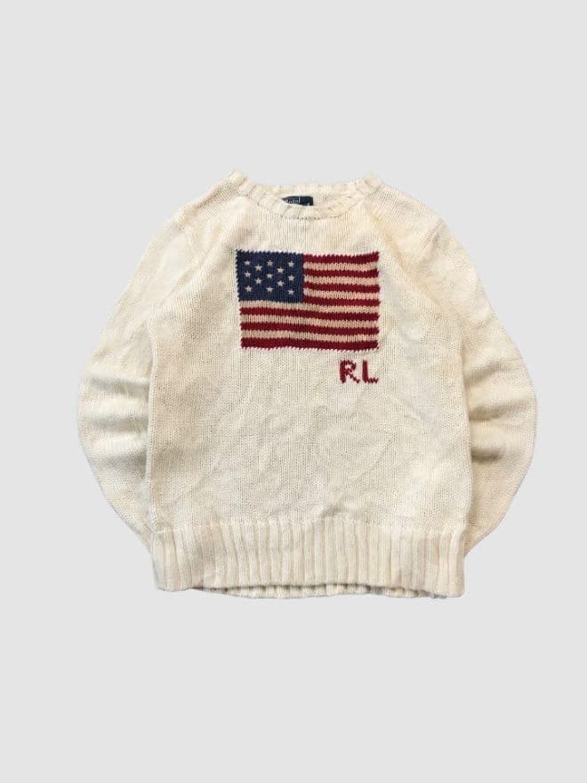 BUNDLE OF 20 VINTAGE RALPH LAUREN POLO AMERICAN FLAG SWEATER — image 4 of 10