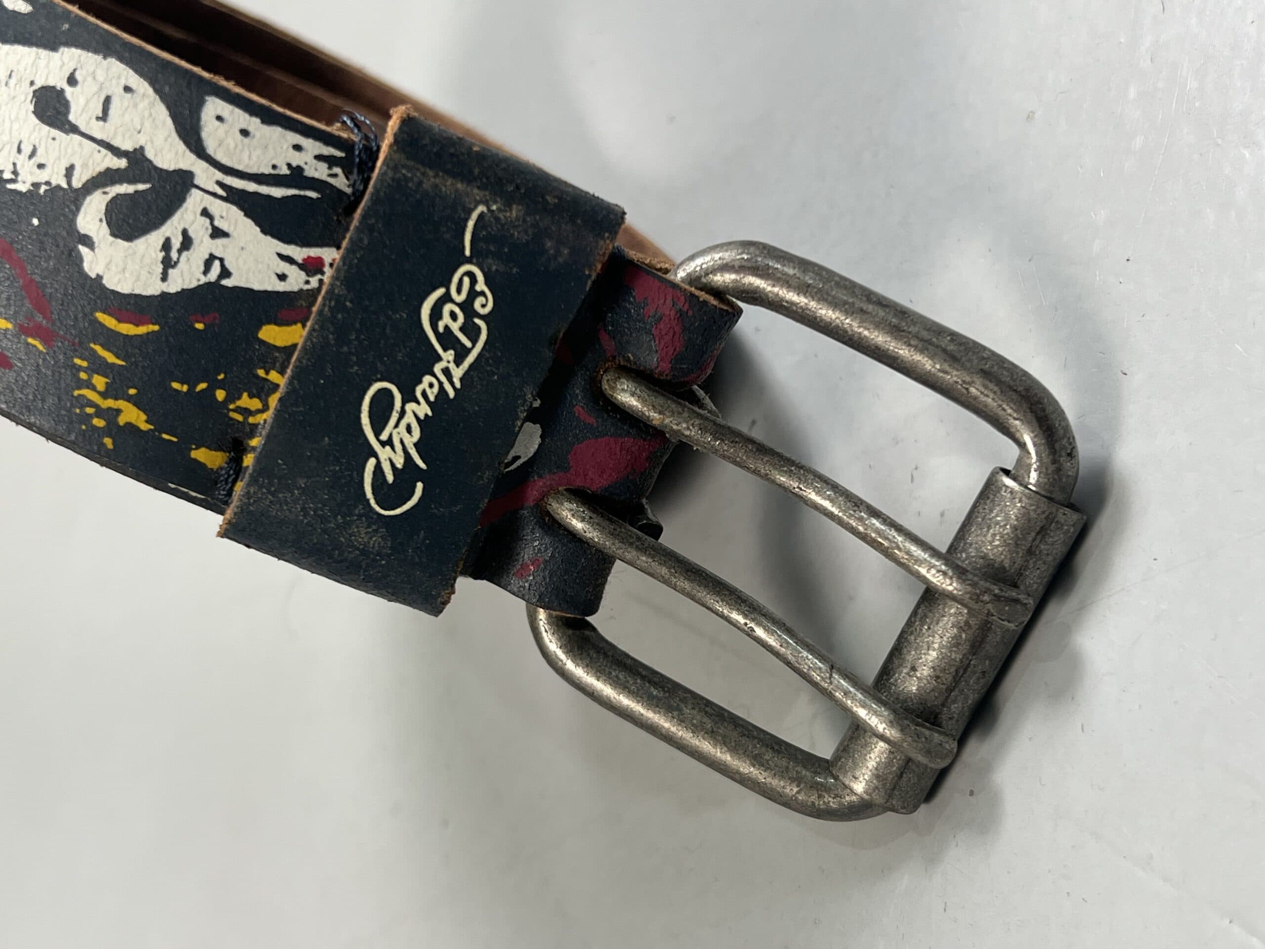Vintage Graphic Leather Belt — Adjustable S to XL — image 3 of 9