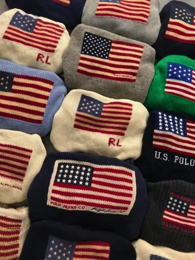 BUNDLE OF  VINTAGE RALPH LAUREN POLO AMERICAN FLAG SWEATER