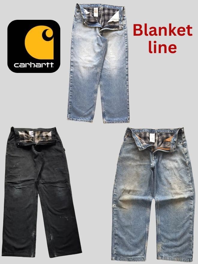 Bundle of 3 Vintage Carhartt Blanket-Lined Carpenter Denim – Size 36