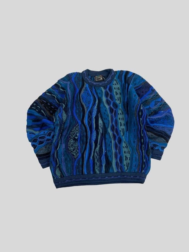 Vintage COOGI 3D Multicolor Knit Sweater — Size M
