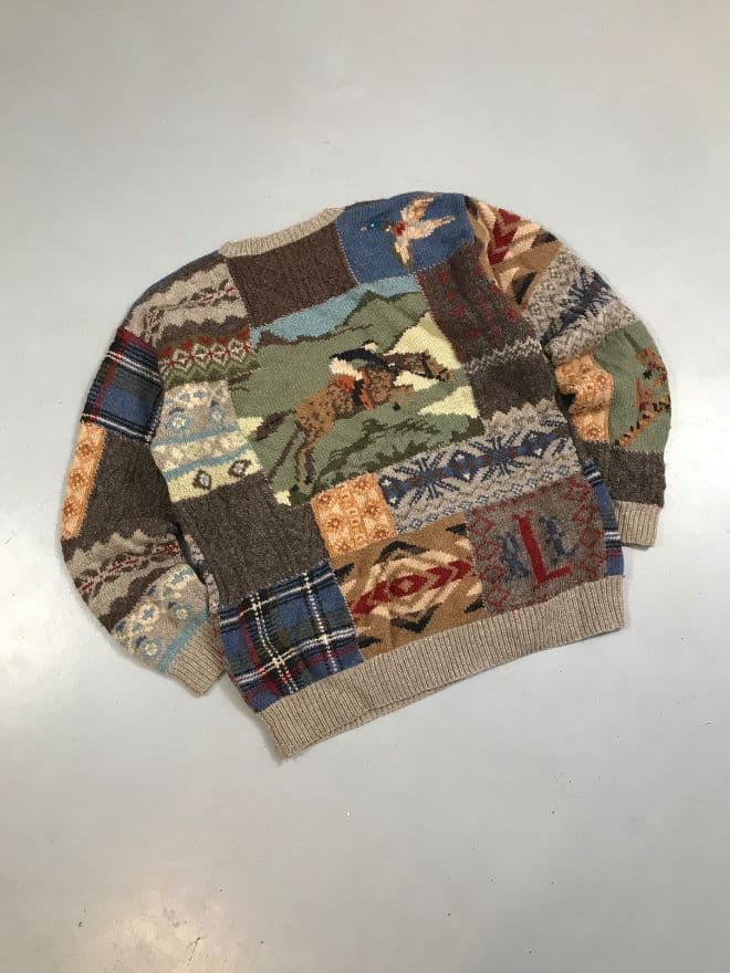 Polo Ralph Lauren – Vintage Knit Sweater – Men’s Size M (Multi-Color / Avant-Garde)