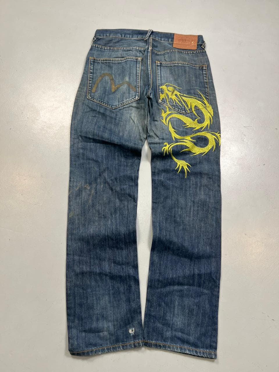 vintage y2k EVISU embroidered japanese denim pants