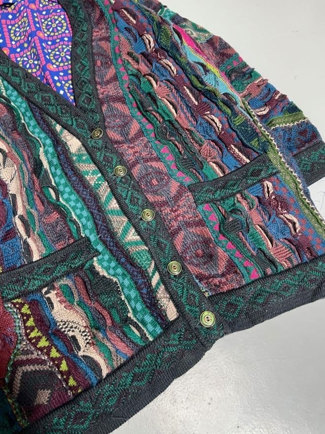 Vintage Coogi 3D Multicolor Knit Cardigan – Size S alternate