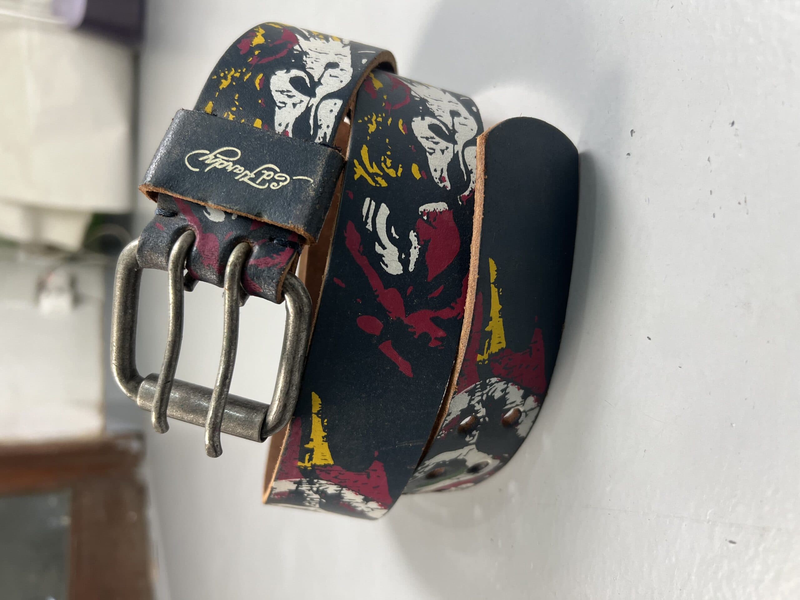 Vintage Graphic Leather Belt — Adjustable S to XL — image 4 of 9
