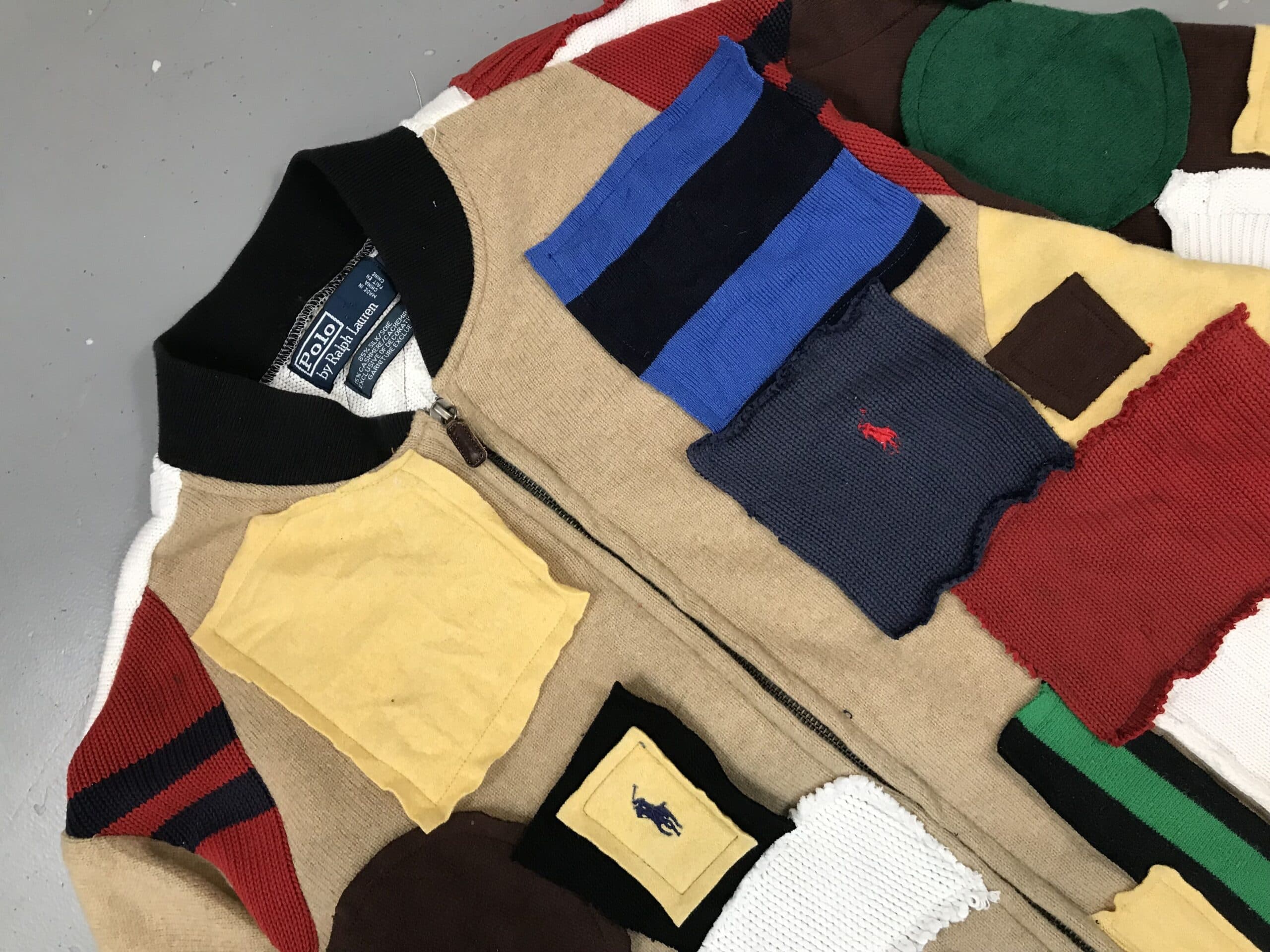 POLO Upcycled Knitted Zipper Sweater Multicolor – Regular Fit thumbnail 3
