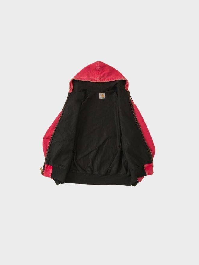 Vintage Carhartt JR140 Hooded Lined Red Active Jacket thumbnail 3