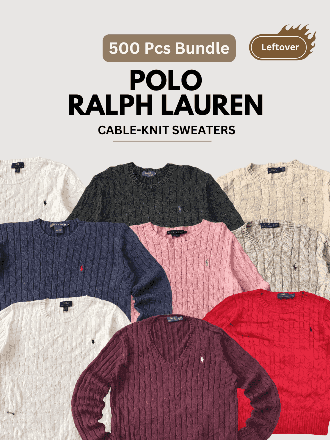 Custom handpick Deadstock RL polo cable knit Sweaters 500pcs