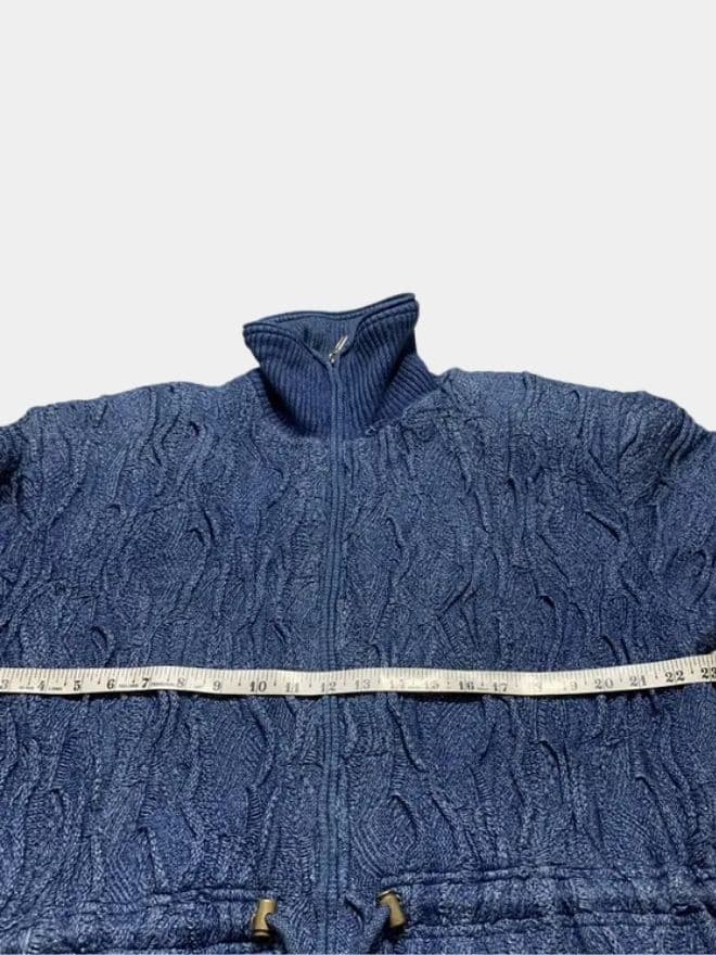 Vintage Coogi Blue Heavy Knit Full Zip Sweater — image 10 of 13