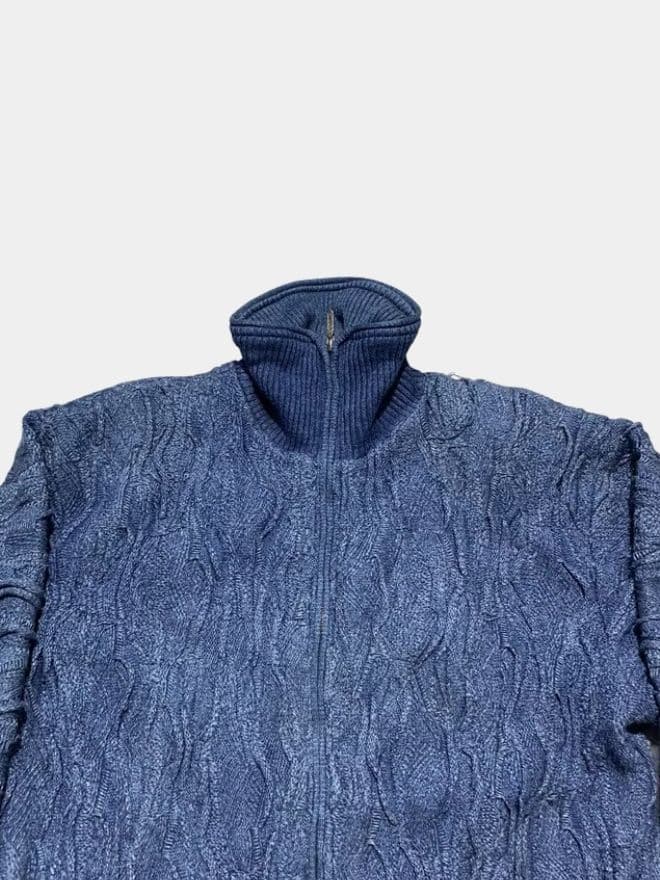 Vintage Coogi Blue Heavy Knit Full Zip Sweater — image 4 of 13