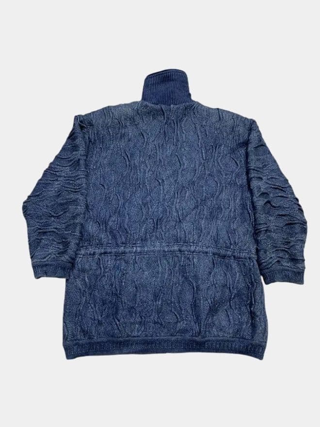 Vintage Coogi Blue Heavy Knit Full Zip Sweater — image 2 of 13