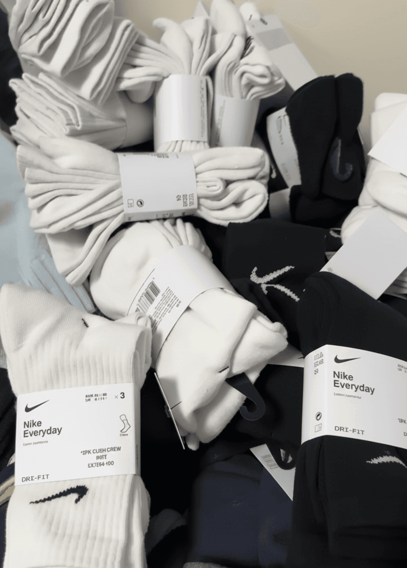 Bundle of Nike Everyday Cushioned Crew Socks – Black & White (Multipack) Deadstock