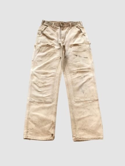 VINTAGE CARHARTT B136 BRN DOUBLE KNEE CARPENTER DENIM