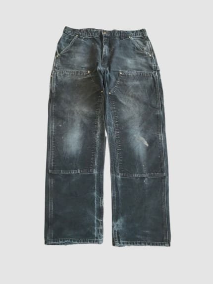 VINTAGE CARHARTT B01 BLK DOUBLE KNEE CARPENTER DENIM