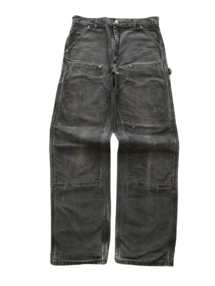 VINTAGE CARHARTT B01 BLK DOUBLE KNEE CARPENTER DENIM