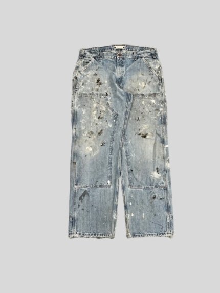 VINTAGE CARHARTT DOUBLE KNEE PAINTED DENIM - 38X32